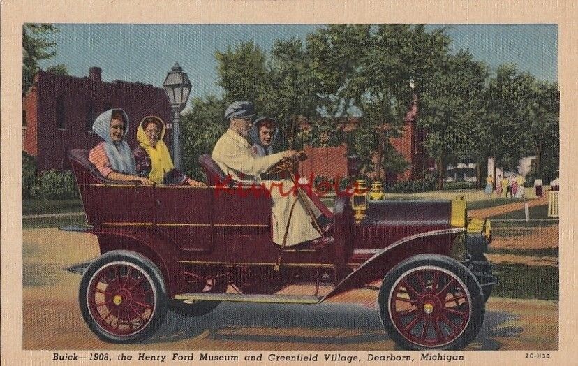 Postcard Buick Model F Henry Ford Museum Greenfield Village Dearborn MI
