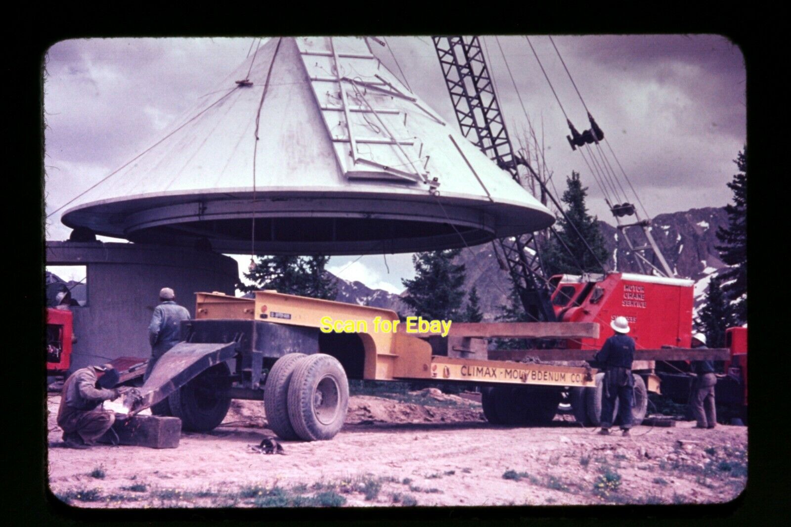 Solar Observatory, Truck Crane in New Mexico in 1940's, Original Slide aa 3-12a