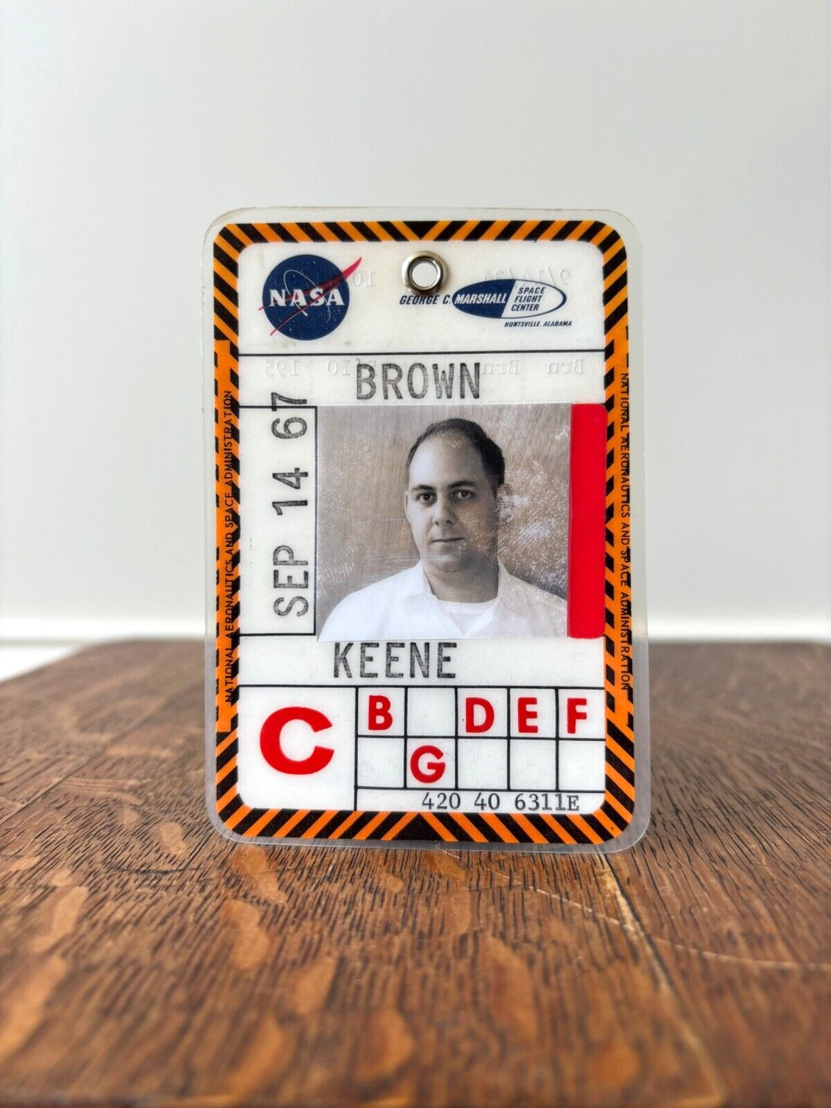 Vintage 1966 1967 NASA Employee ID Badge Gemini & Apollo Programs