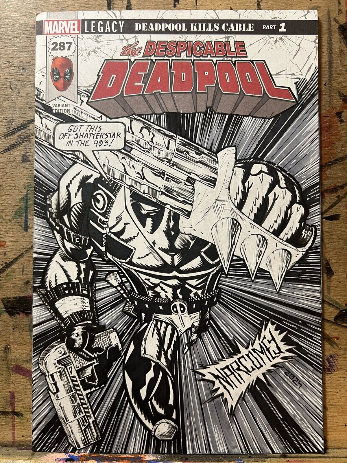 Despicable Deadpool 287 Sketch Cover art by NARCOMEY