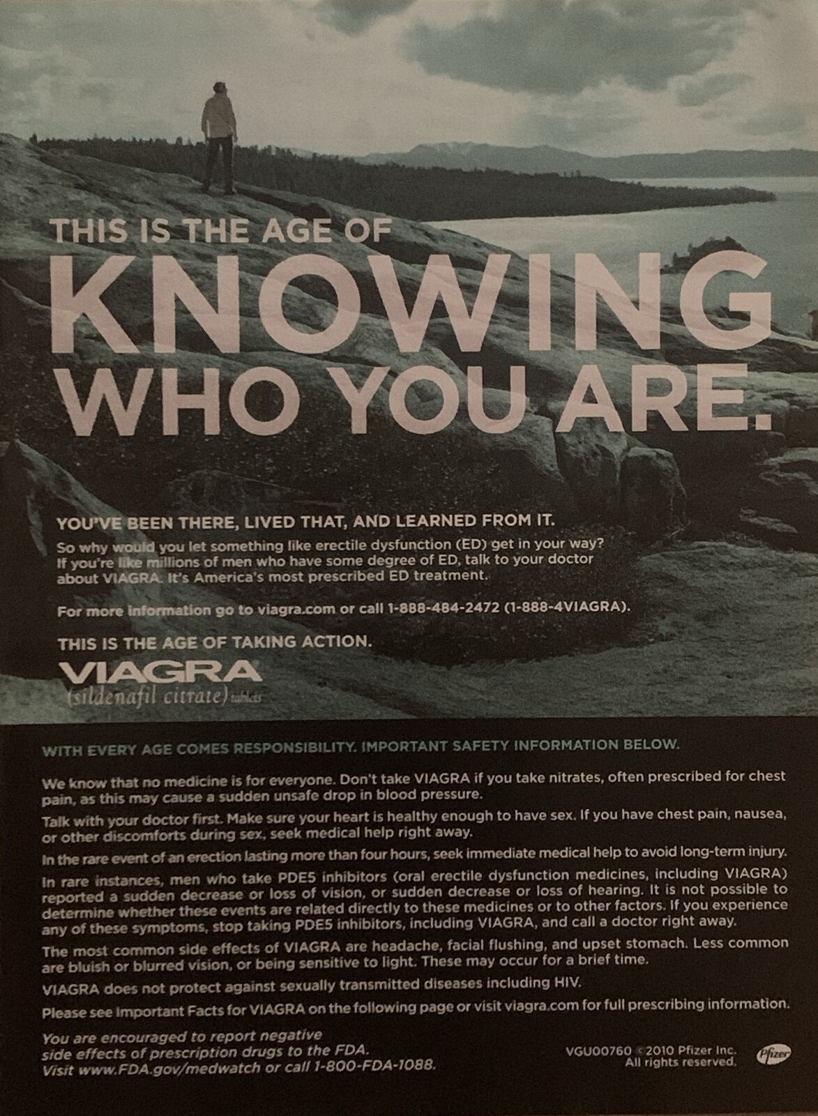 2010 Viagra ED Erectile Dysfunction PRINT AD Shoreline - Age Knowing Who You Are
