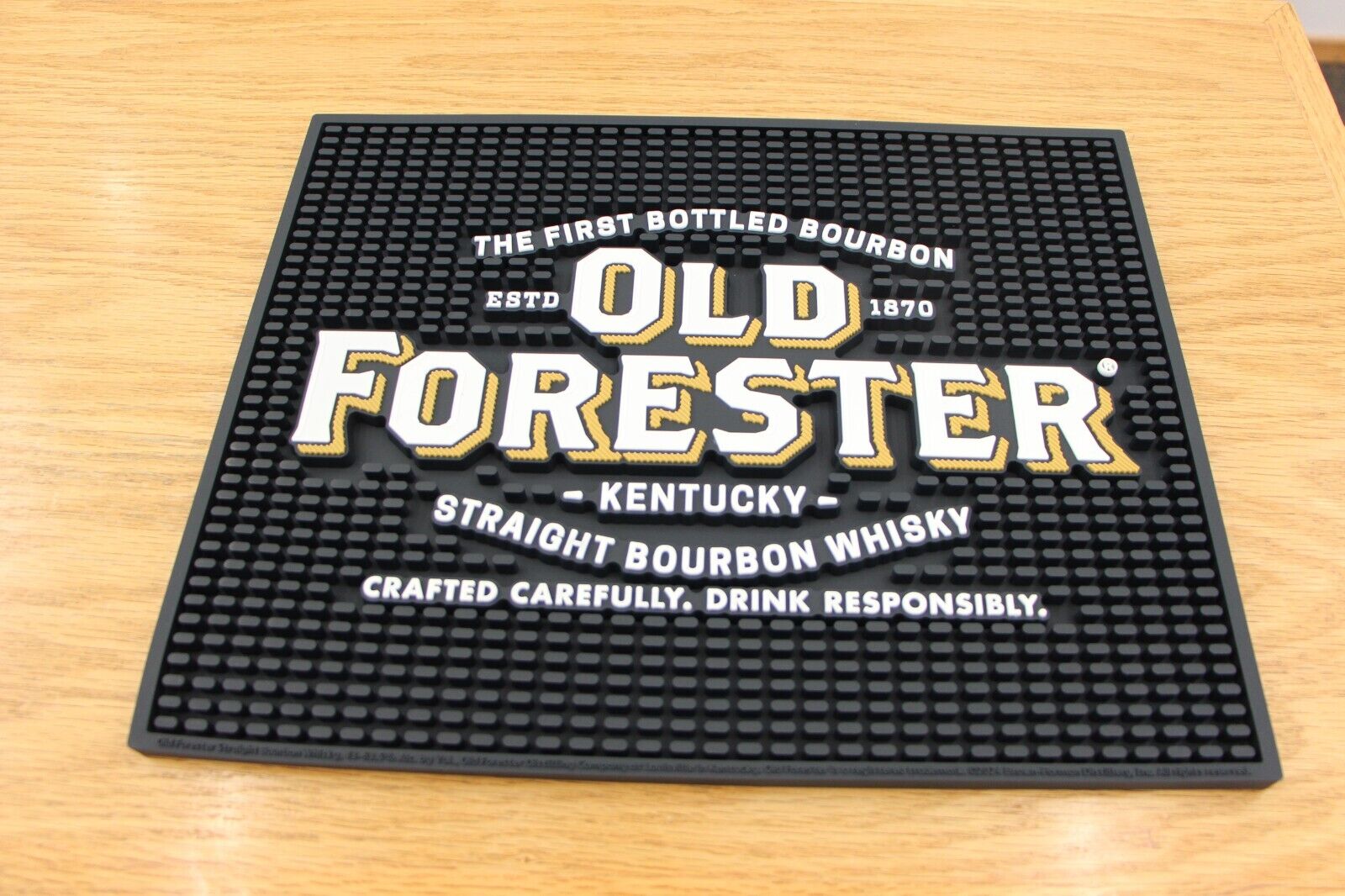 NEW Old Forester bourbon Bar Drip Mat Barware  14” x 11”