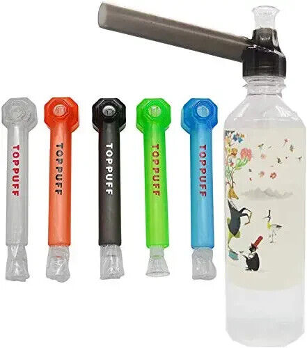 5 Units Random Colors Top Puff Premium Portable Hookah Bottle Water Glass Bong