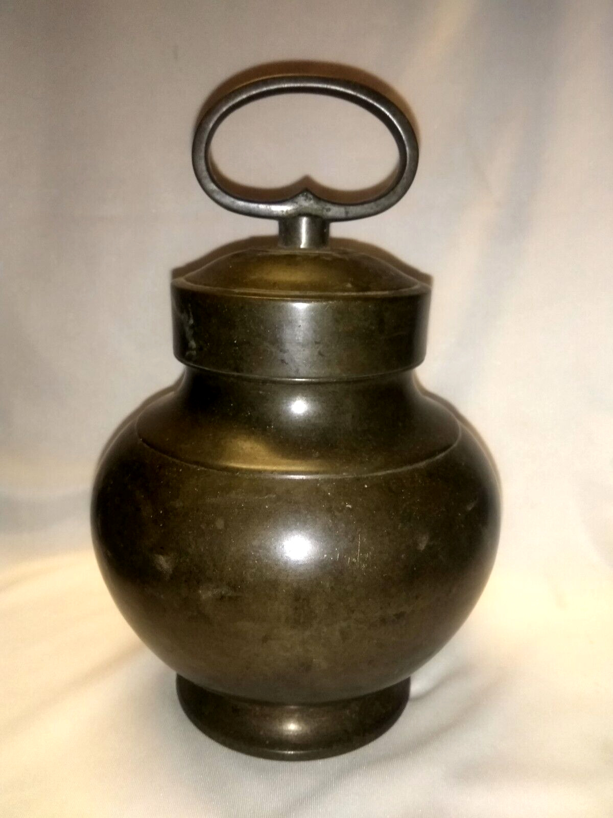 ANTIQUE TRADITIONAL INDIAN ETHNIC BRONZE HOLY WATER FLASK KAMANDAL FOR GANGAJAL