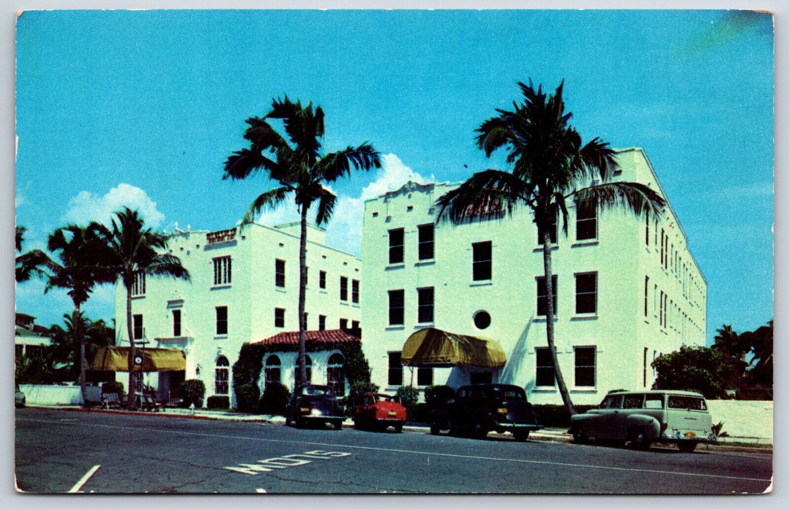 Postcard Hibiscus Apartments, West Palm Beach Florida Posted 1956