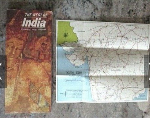 Vintage The West Of India Travel Brochure with MAP Colorful Graphics - E7G-1