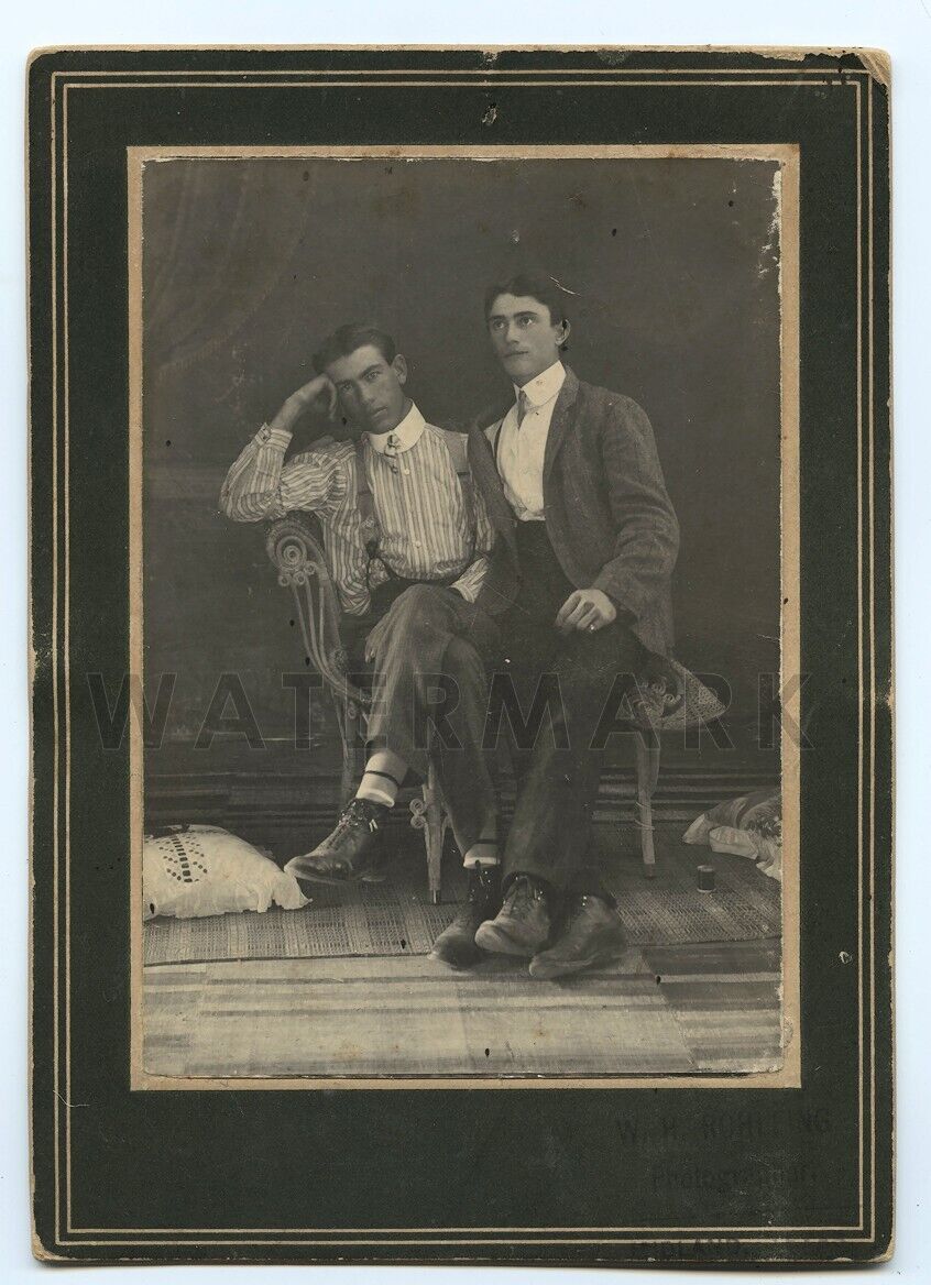 Antique Photo ID\'d Men Self Portrait of Photographer Midland Texas 1900s Gay Int