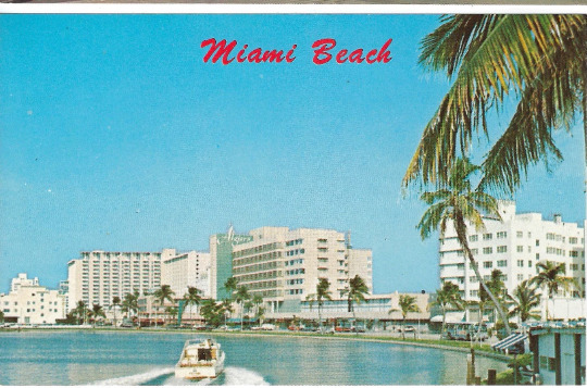 Vintage Florida Postcard Miami Beach Waterways