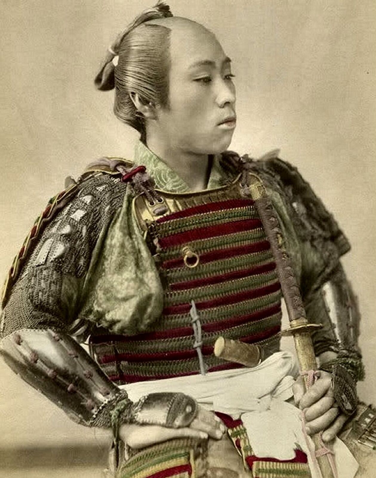 1880s JAPANESE SAMURAI WARRIOR Photo  (183-o)