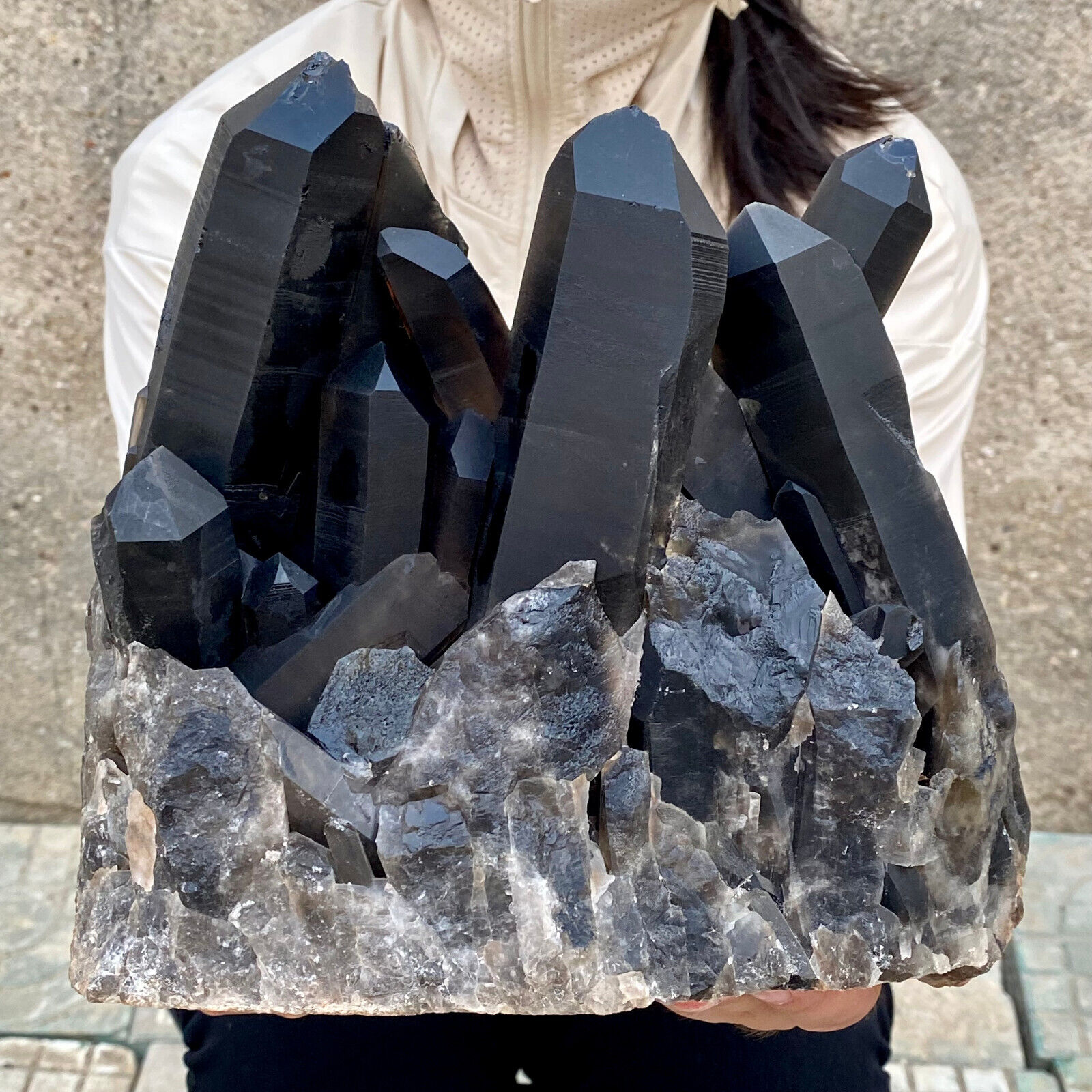 9.8LB Natural Tea black Crystal quartz Cluster Mineral Specimen Healing reiki