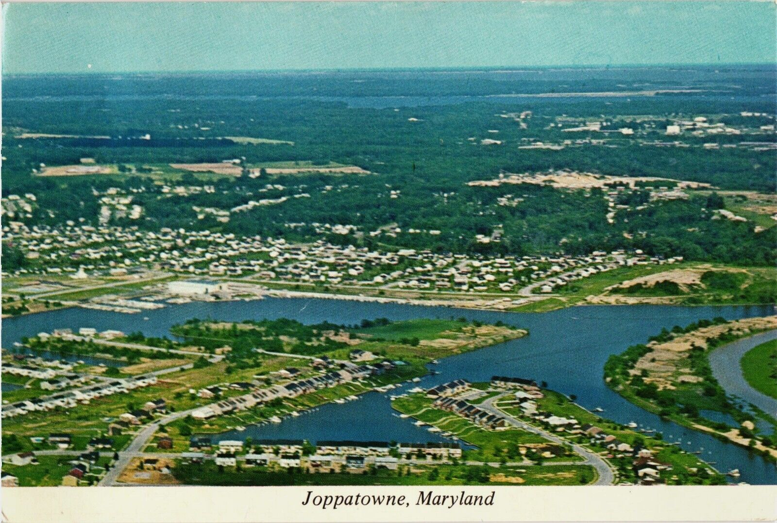 Joppatowne Maryland Aerial View Postcard 1970s Gunpowder River
