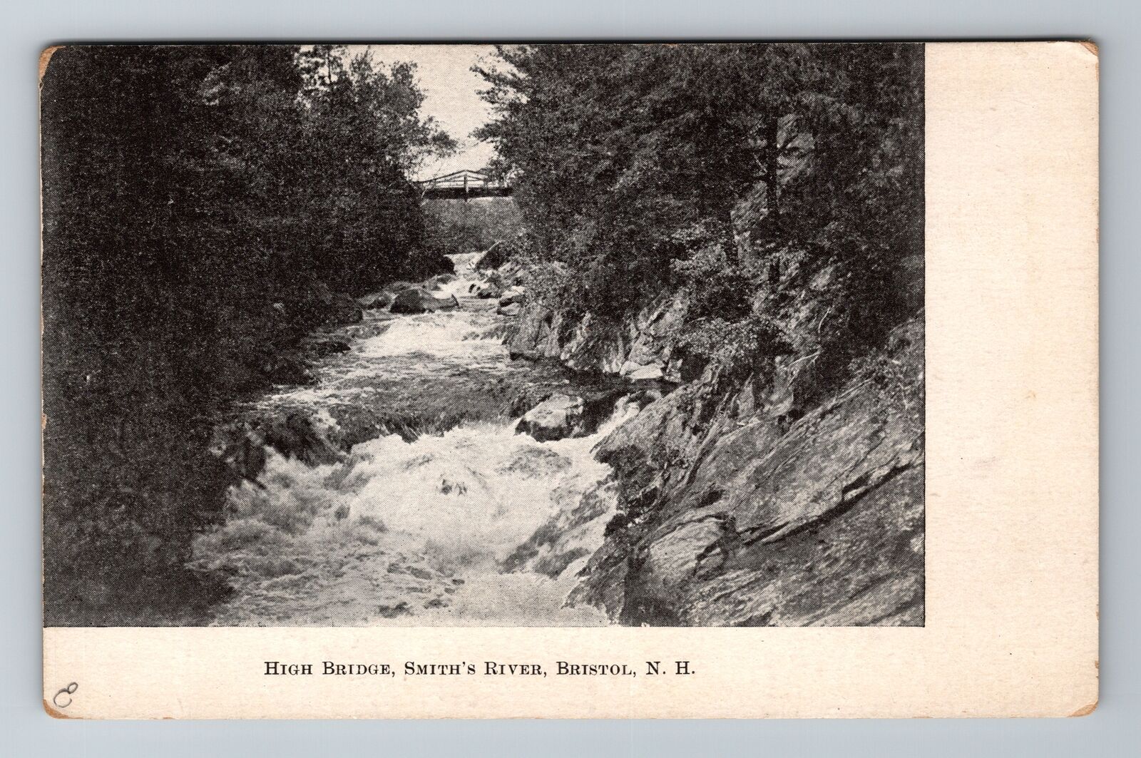 Bristol NH- New Hampshire, High School, Smith\'s River, Antique, Vintage Postcard