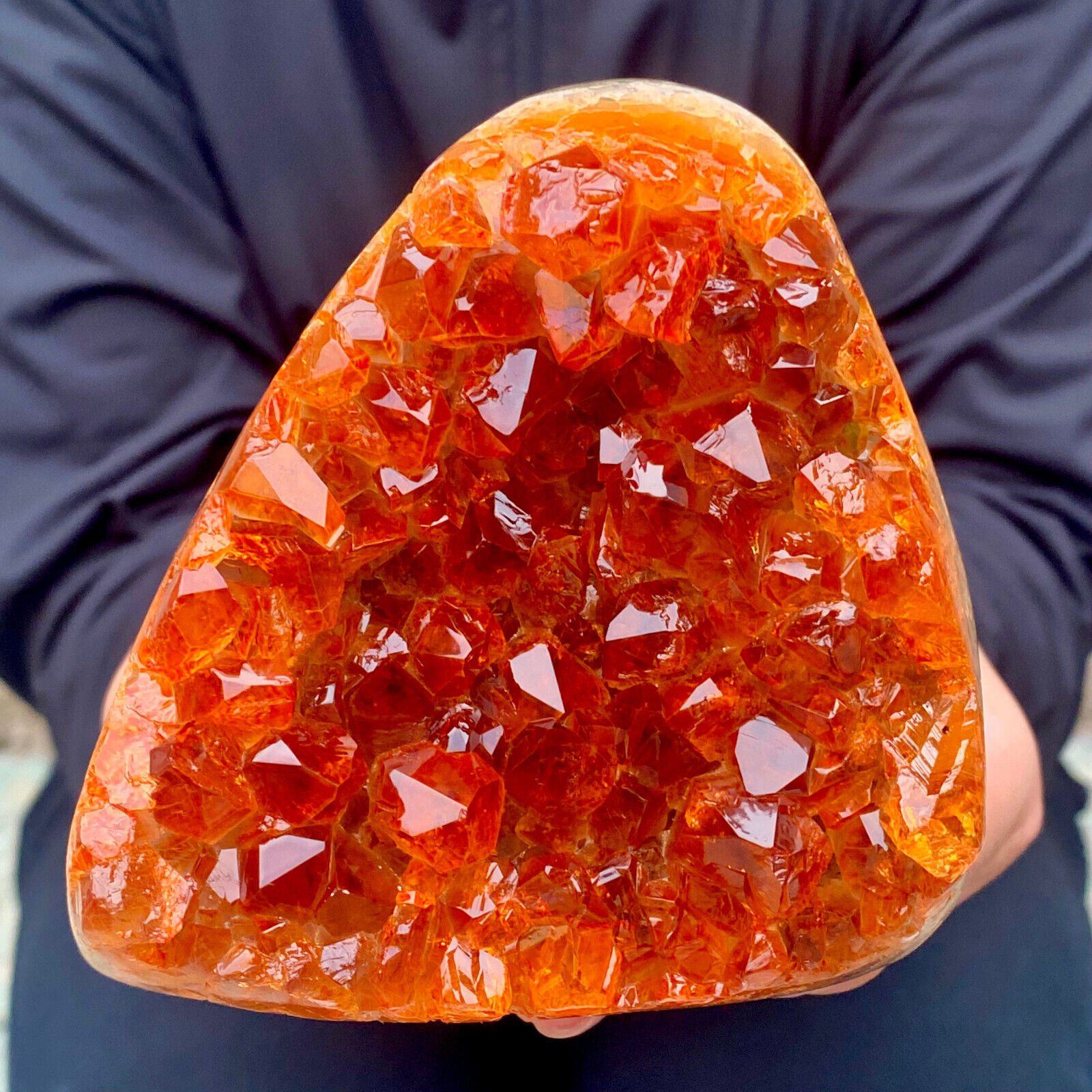 2.4LB Natural citrine geode quartz cluster crystal Cathedrals specimen Healing