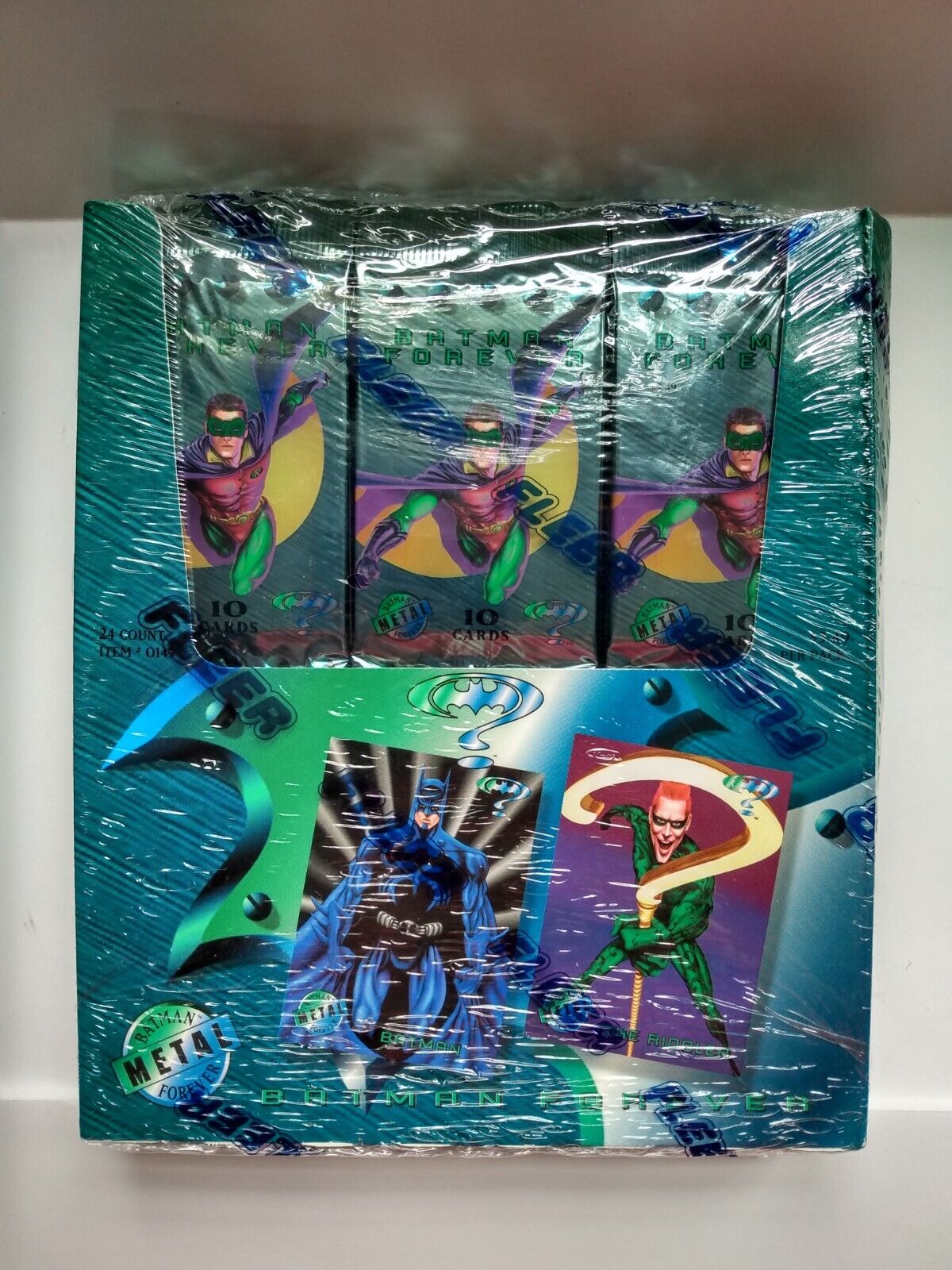 1995 Fleer Batman Forever Metal Sealed Jumbo Box 24 Packs 10 Cards per Pack