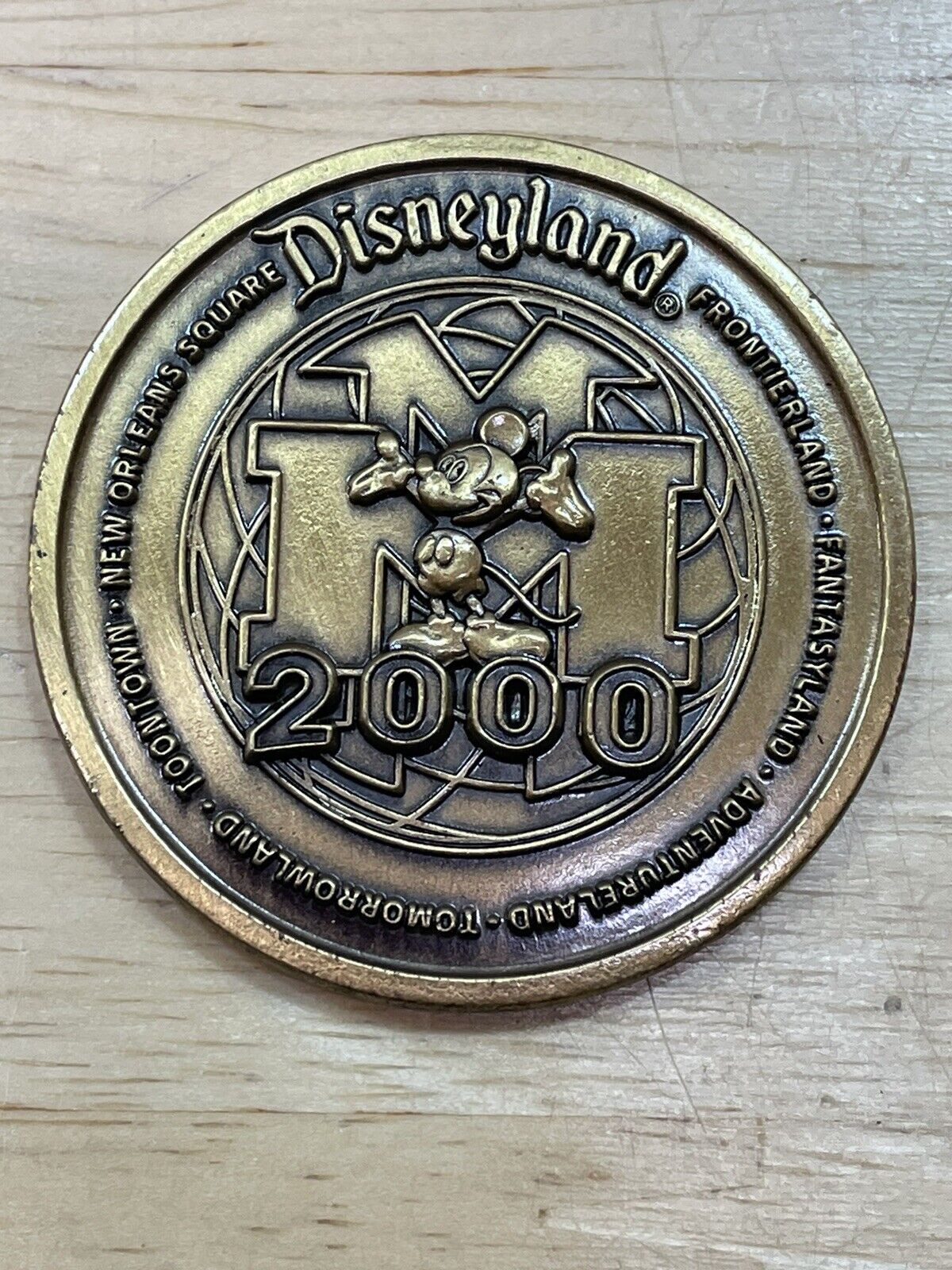 Disneyland Mickey Mouse 2000 Collectible  Commemorative Medallion Coin Bronze
