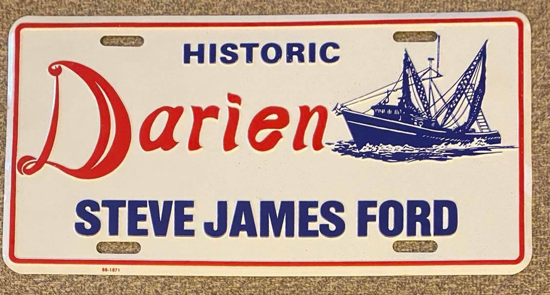 1988 HISTORIC DARIEN GA STEVE JAMES FORD BOOSTER License Plate