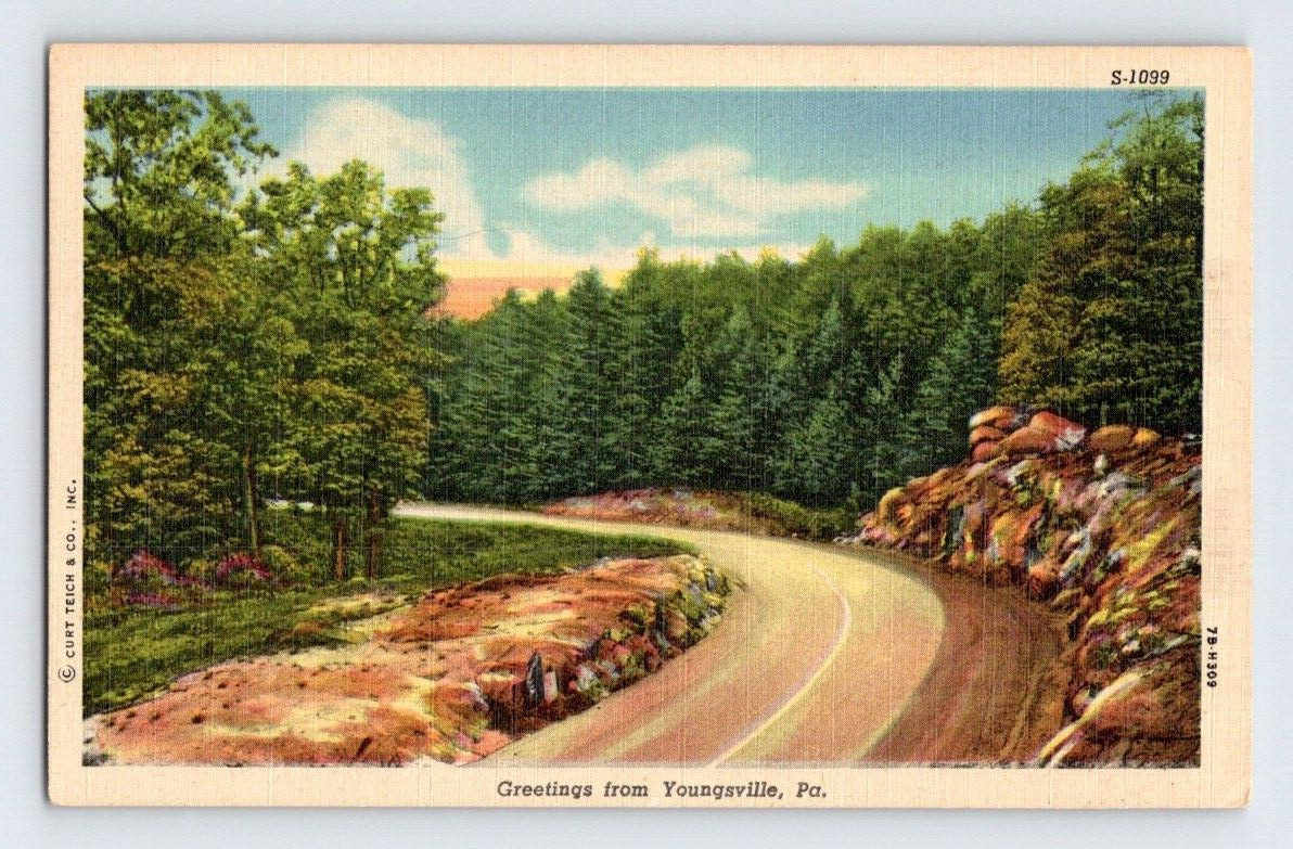 1940'S. GREETINGS FROM YOUNGSVILLE, PA. POSTCARD. SM20