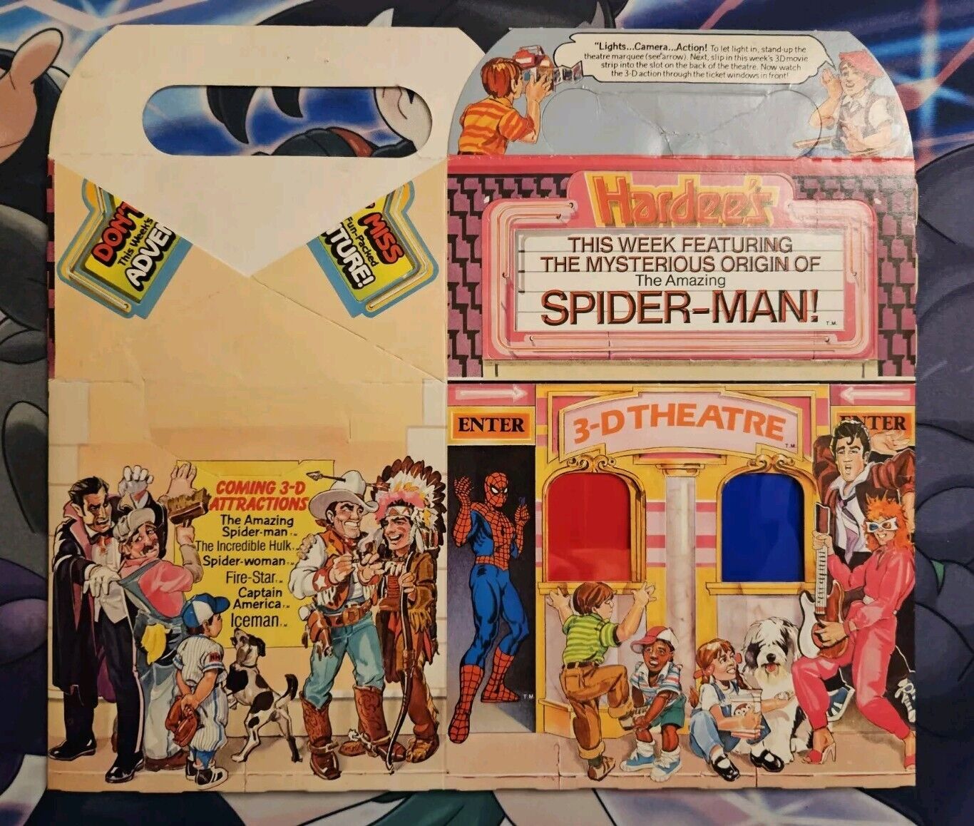Spider-Man Hardee's 3-D Theater Box Promo 1983 RARE MARVEL