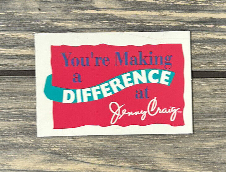 Vintage You’re Making A Difference At Jenny Craig Refrigerator Magnet 3” x 2”