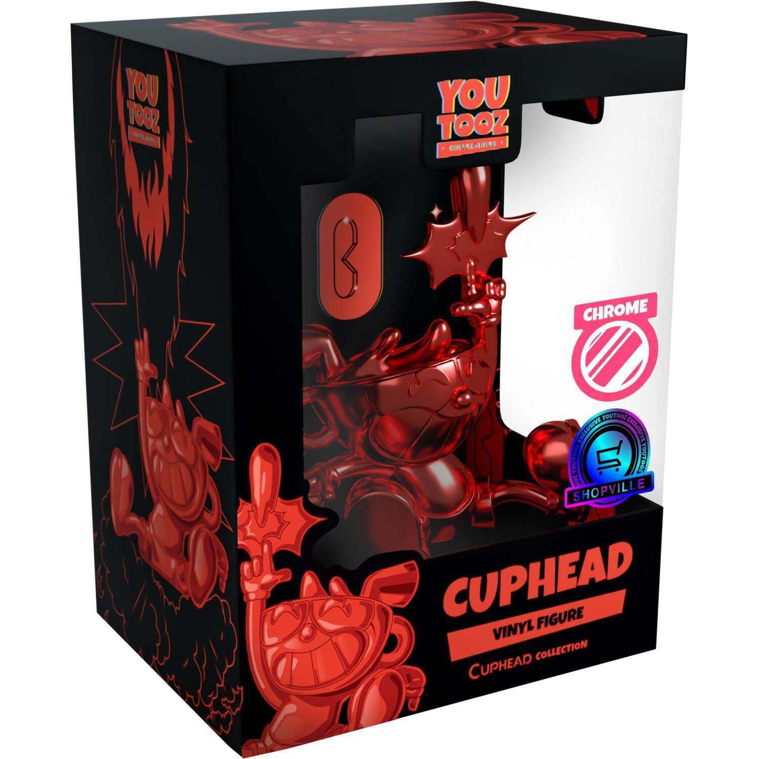 Youtooz x Shopville: Cuphead Collection - Red Chrome Vinyl Figure 500 Made Only
