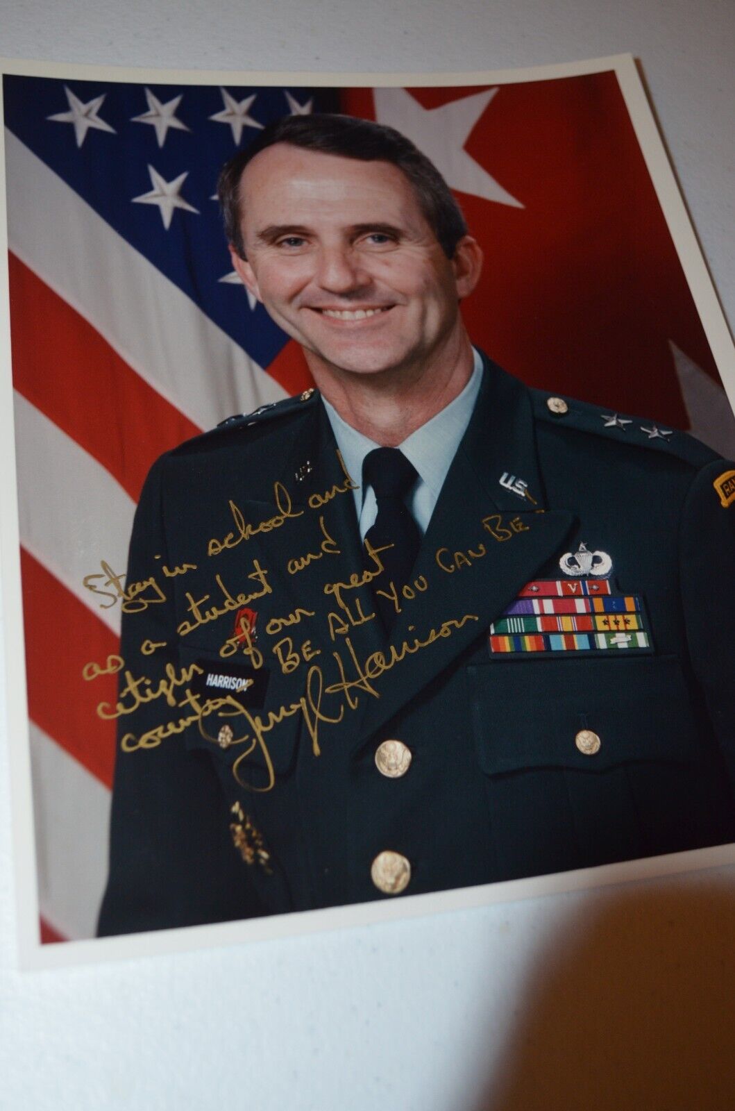 Maj General Jerry Harrison Signed 8x10 Photo US Air Force