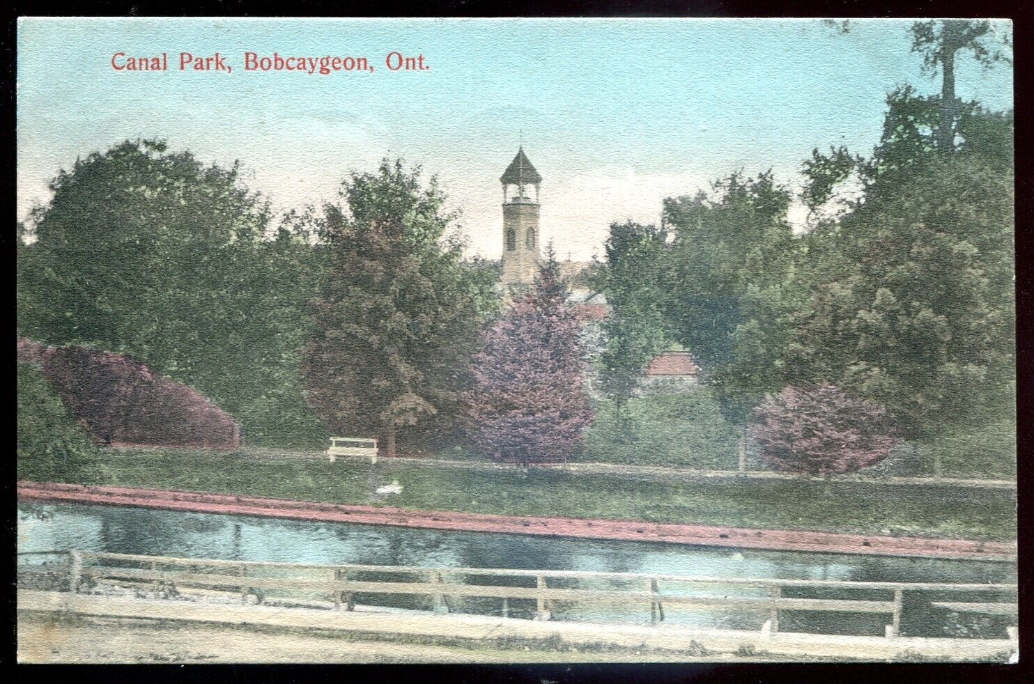 BOBCAYGEON Ontario Postcard 1909 Muskoka Canal Park