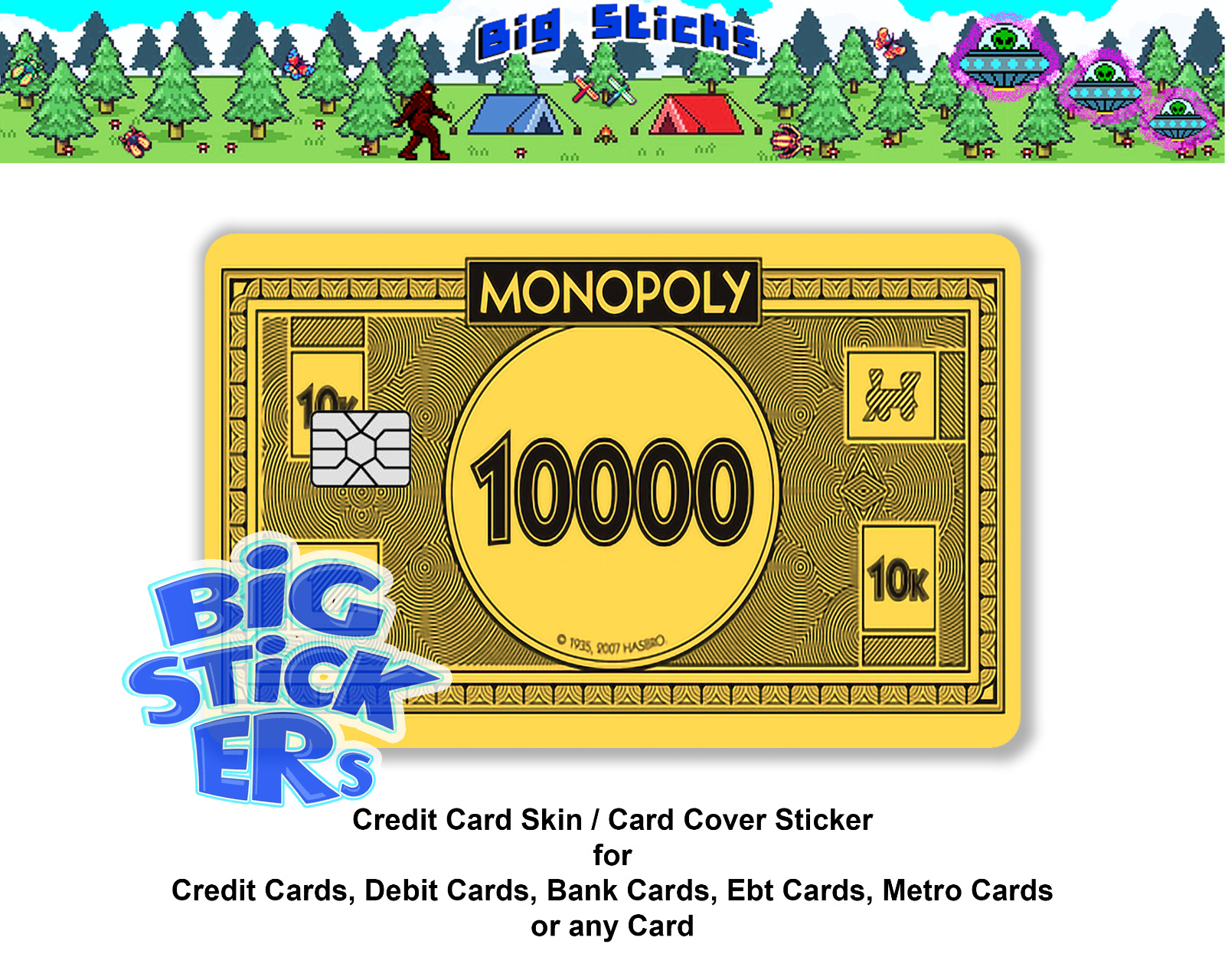Monopoly Cash Credit Card Skin Cover SMART Sticker Decal