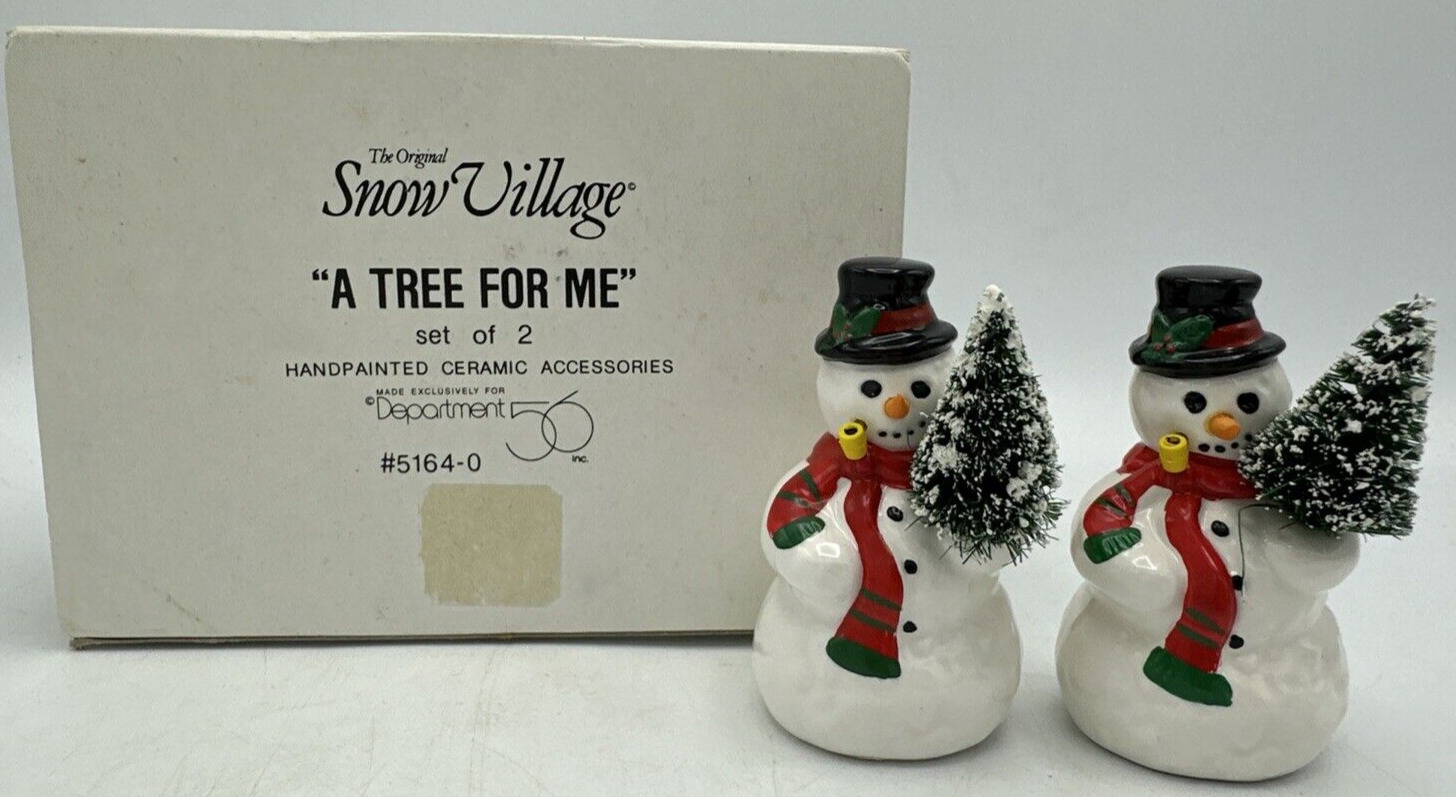Department 56 A Tree For Me The Original Snow Village #5164-0 Vintage Set Of 2