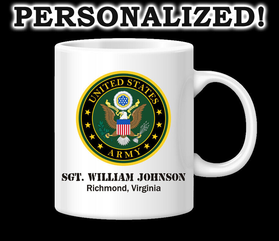 United States Army USA Military US Ceramic Coffee Mug Tea Cup PERSONALIZED
