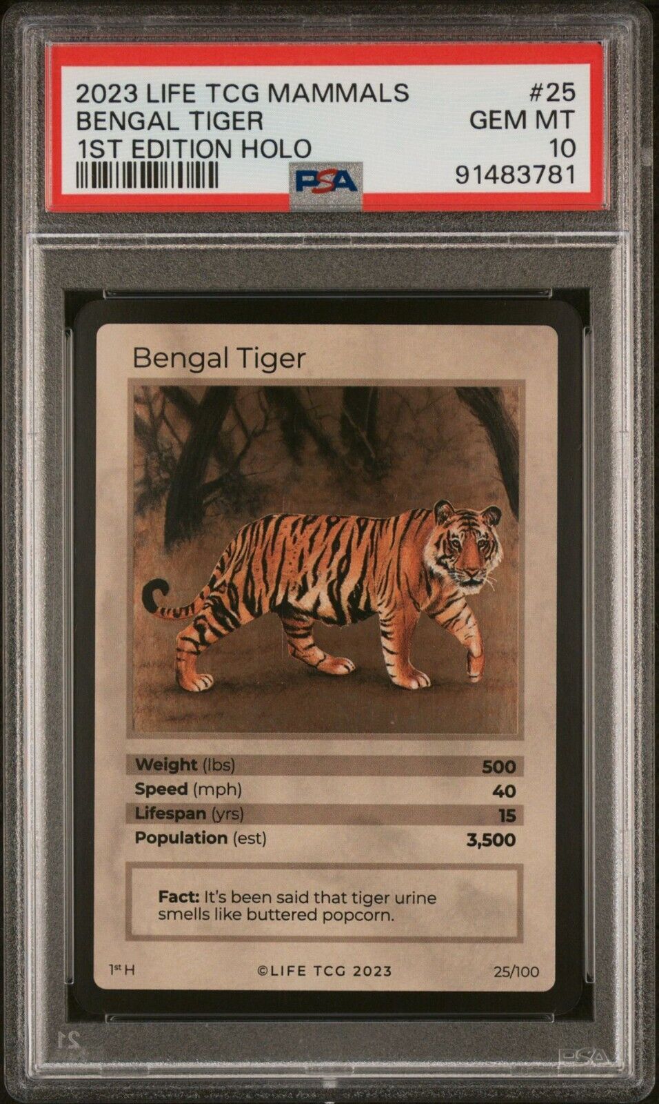 Life TCG Bengal Tiger 1st Edition Holo #25 PSA 10