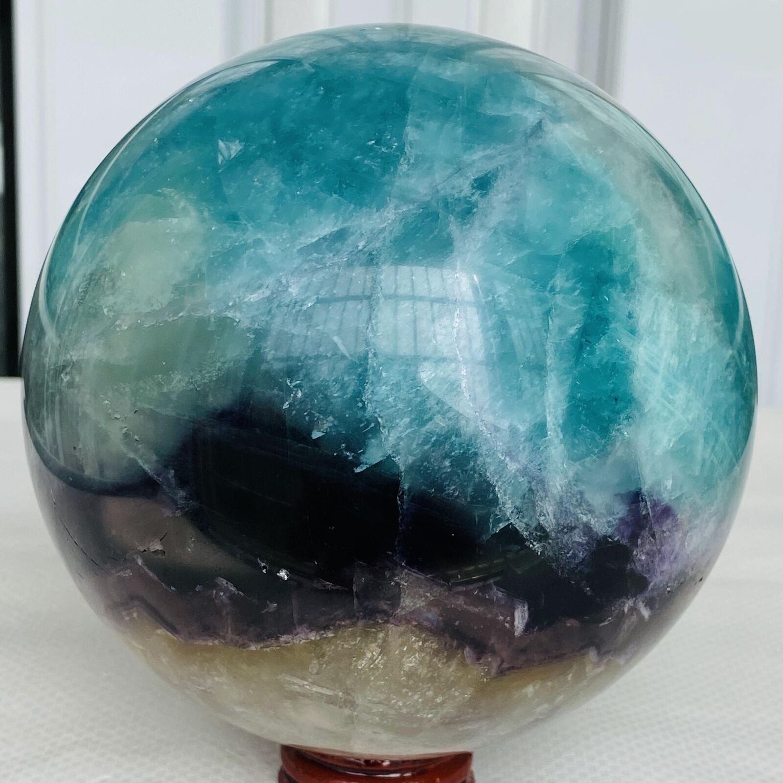 3000G Natural Fluorite ball Colorful Quartz Crystal Gemstone Healing