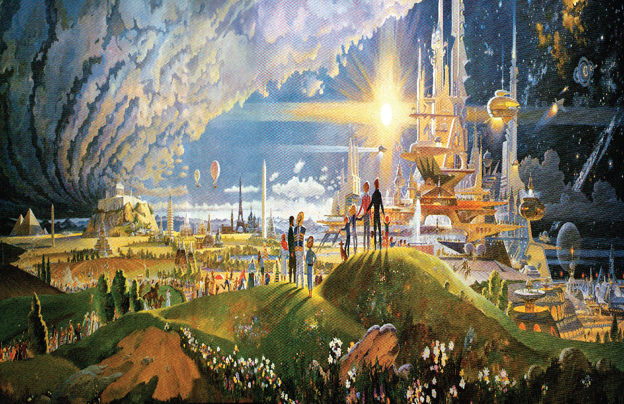 Disney Epcot Horizons Mural Attraction Painting Poster Walt Disney World