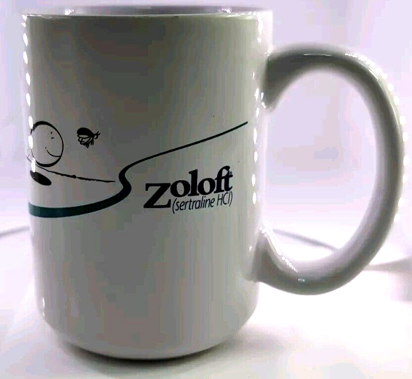 Rare VTG Zoloft Advertising Pharmaceutical Pharma Rep Promo Coffee Mug, Cartoon