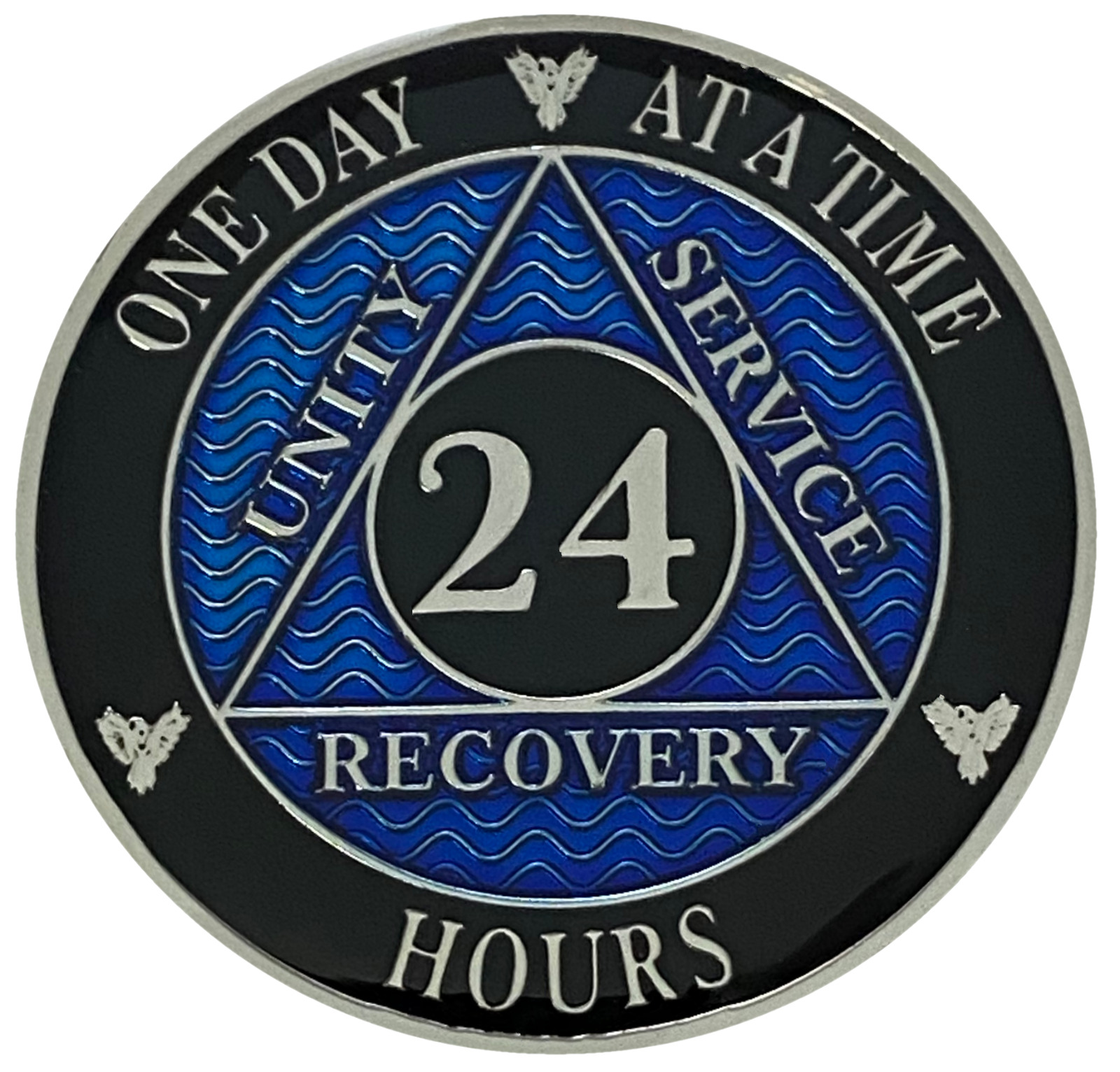 AA 24 Hours Alcoholics Anonymous Recovery Medallion, 24 Hrs Chip, Token, Coin