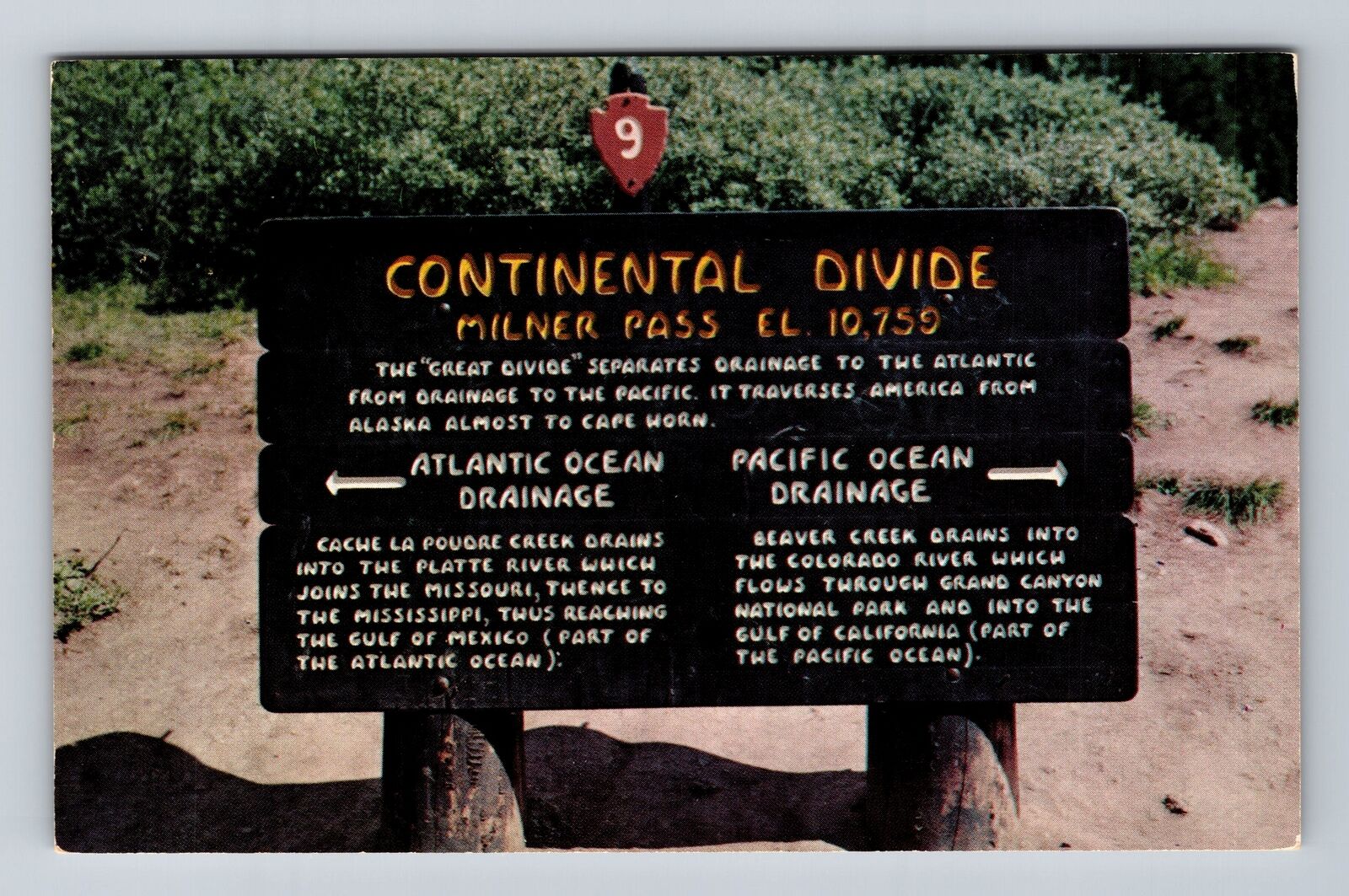 Rocky Mountain National Park, Continental Divide Milner Pass, Vintage Postcard
