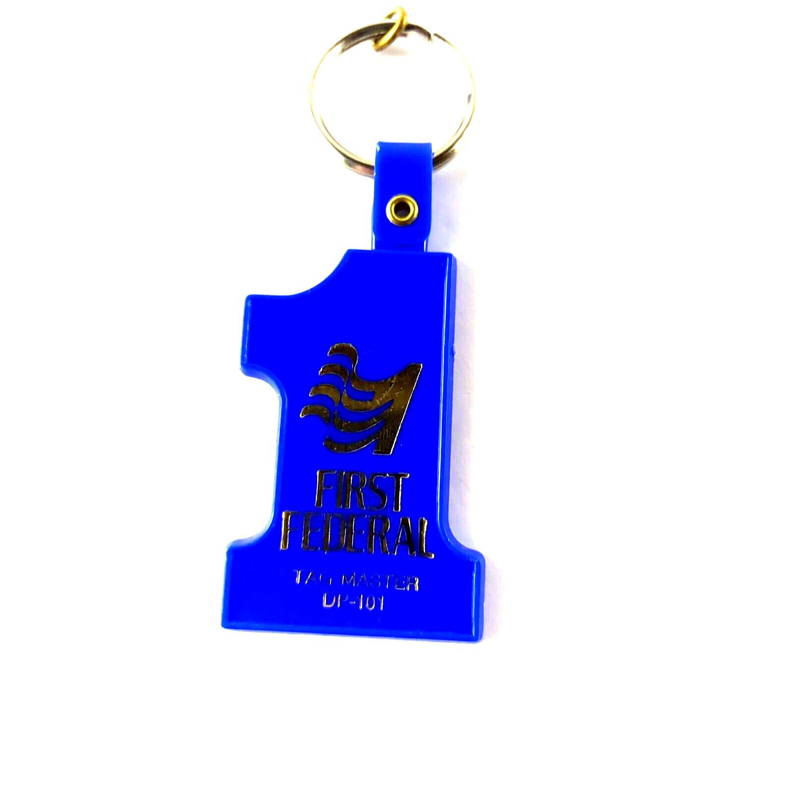 First Federal Tag Master DP 101 #1 Blue Keychain
