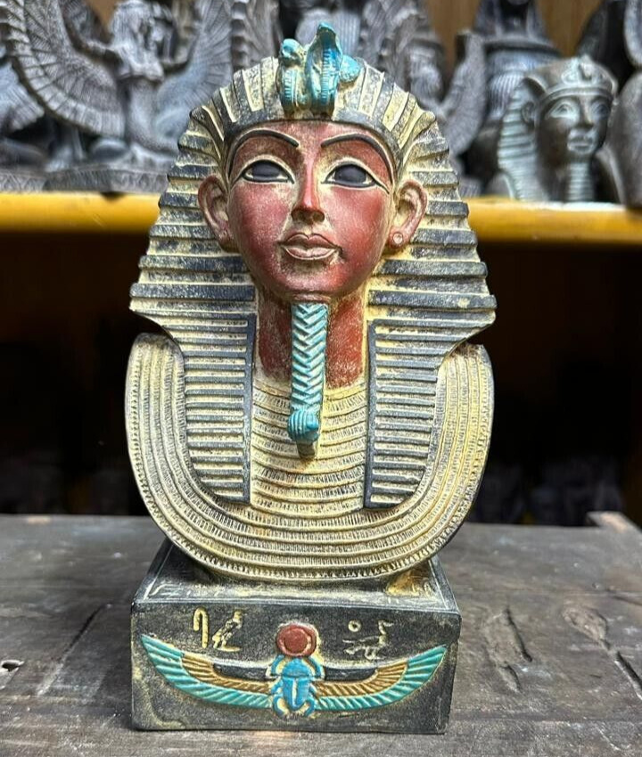 RARE ANCIENT EGYPTIAN ANTIQUITIES Heavy Statue Bust Of King Tutankhamun Egypt BC