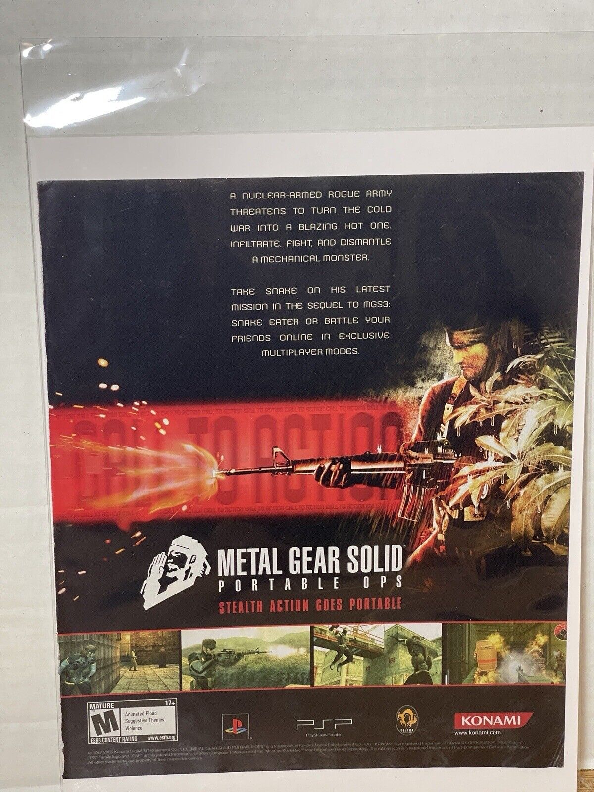 2006 Video Game PRINT AD ART - Metal Gear Solid Portable OPS Sony PSP Konami