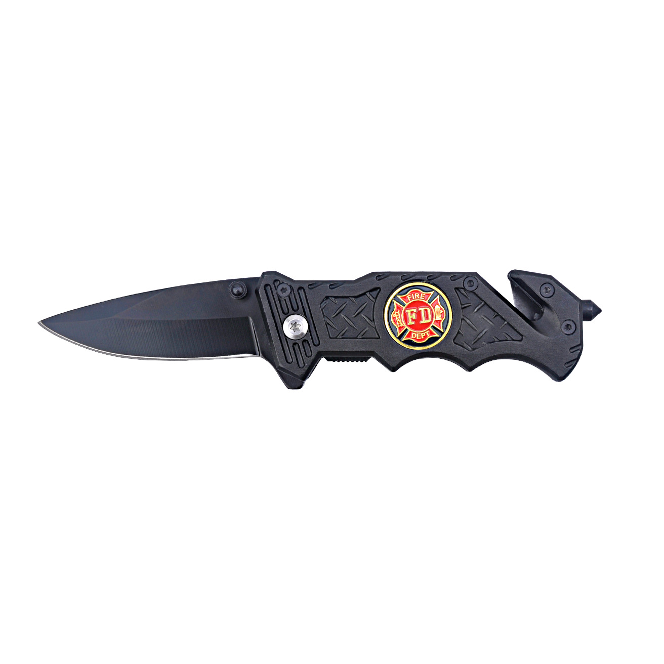 Personalized Firefighter Survival Knife w/ Fire Fighter Emblem