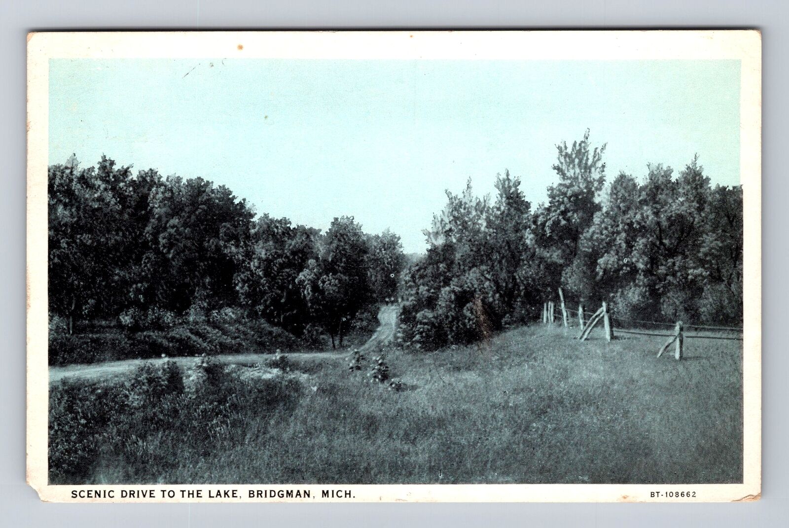 Bridgman MI-Michigan, Scenic Drive To The Lake, Antique Vintage c1926 Postcard