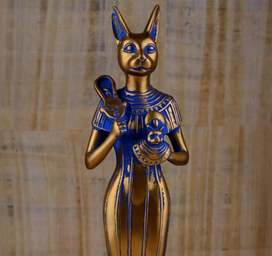 UNIQUE ANCIENT EGYPTIAN ANTIQUE Statue Large Of Goddess Bastet RARE Pharaonic Bc