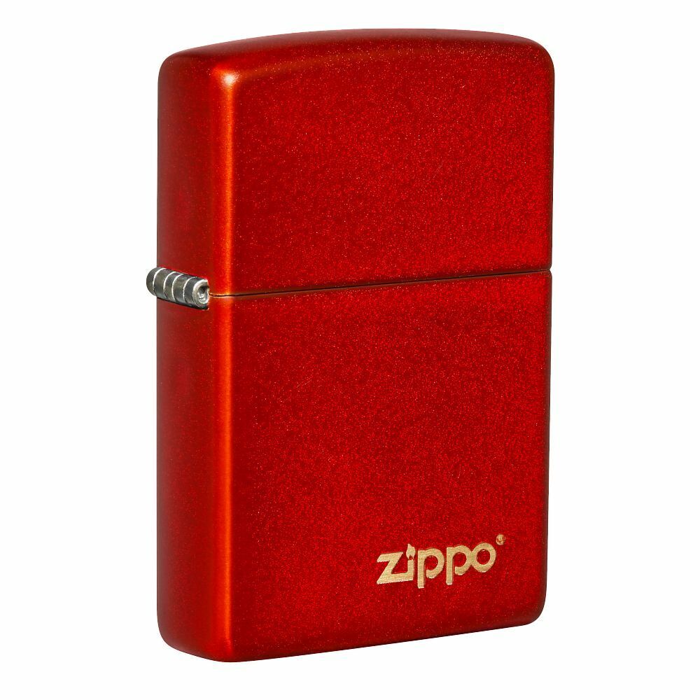 Zippo Metallic Red Matte Zippo Logo Windproof Lighter, 49475ZL