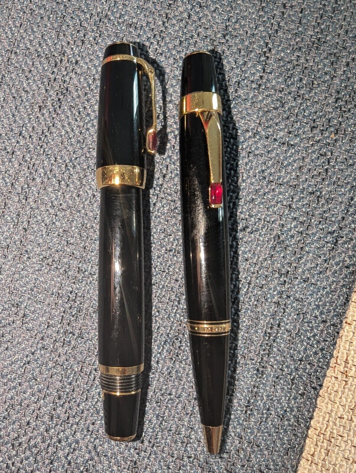 Montblanc Boheme Ruby Gold Plated Fountain And Ballpoint Pens