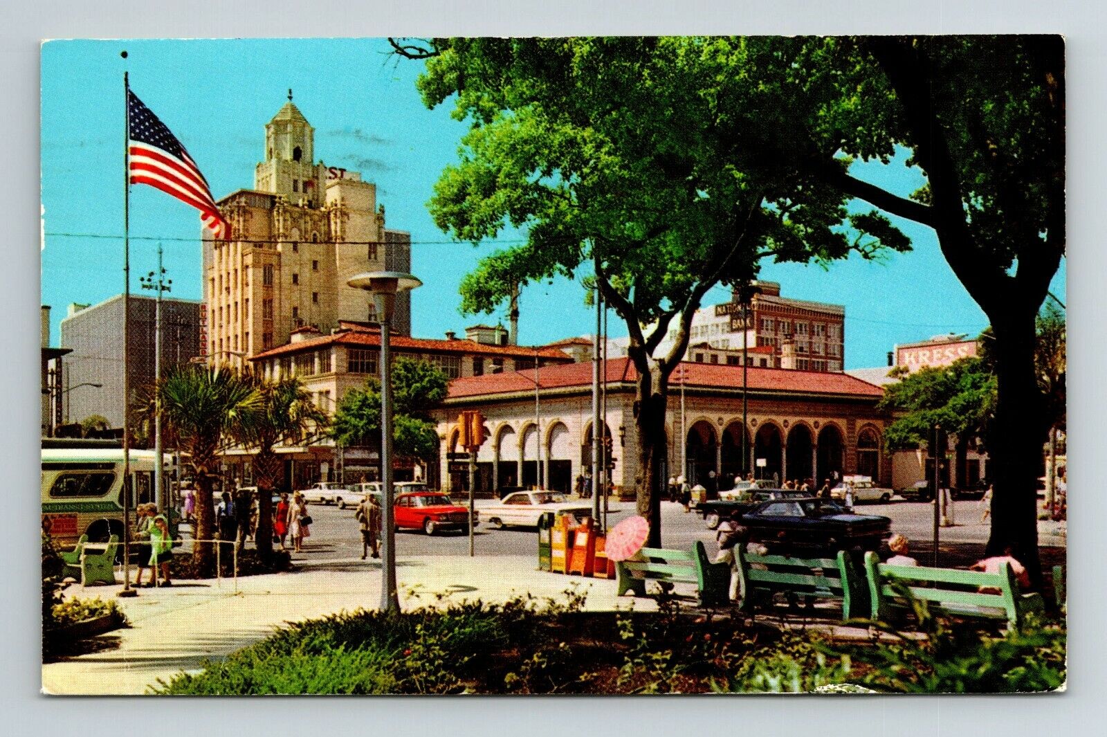 St Petersburg FL-Florida, Open Air Post Office, Downtown  Vintage Postcard