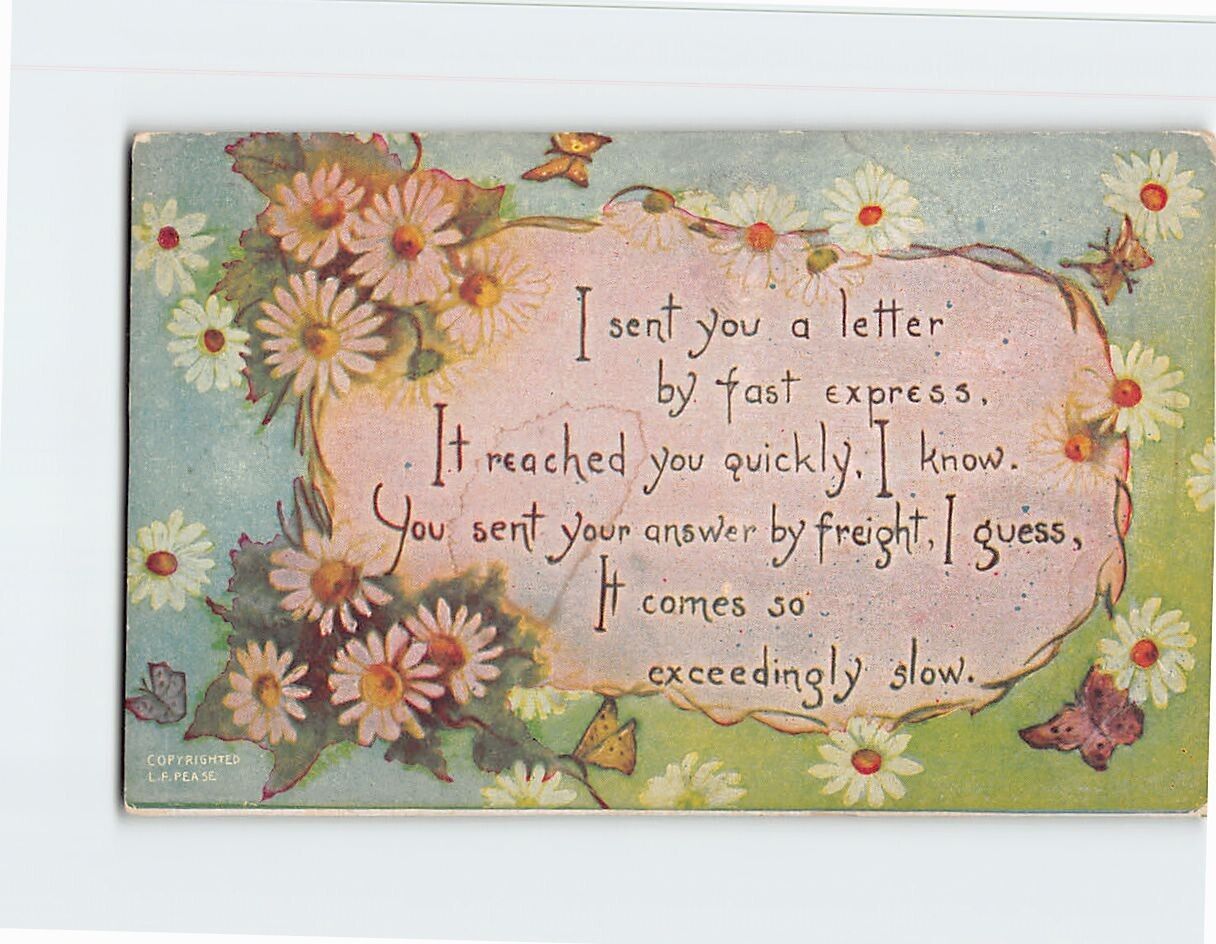 Postcard I Sent You A Letter By Fast Express Flower Art Print