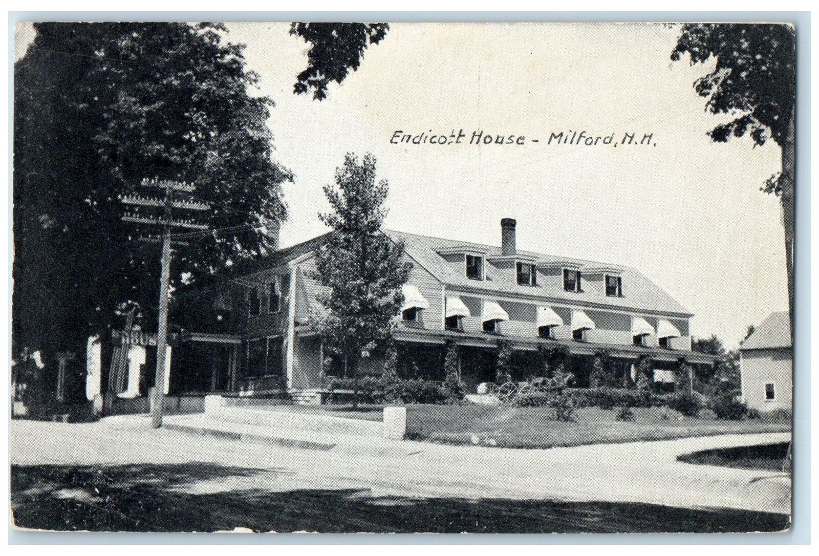 c1910's Endicott House Exterior Milford New Hampshire NH Unposted Trees Postcard