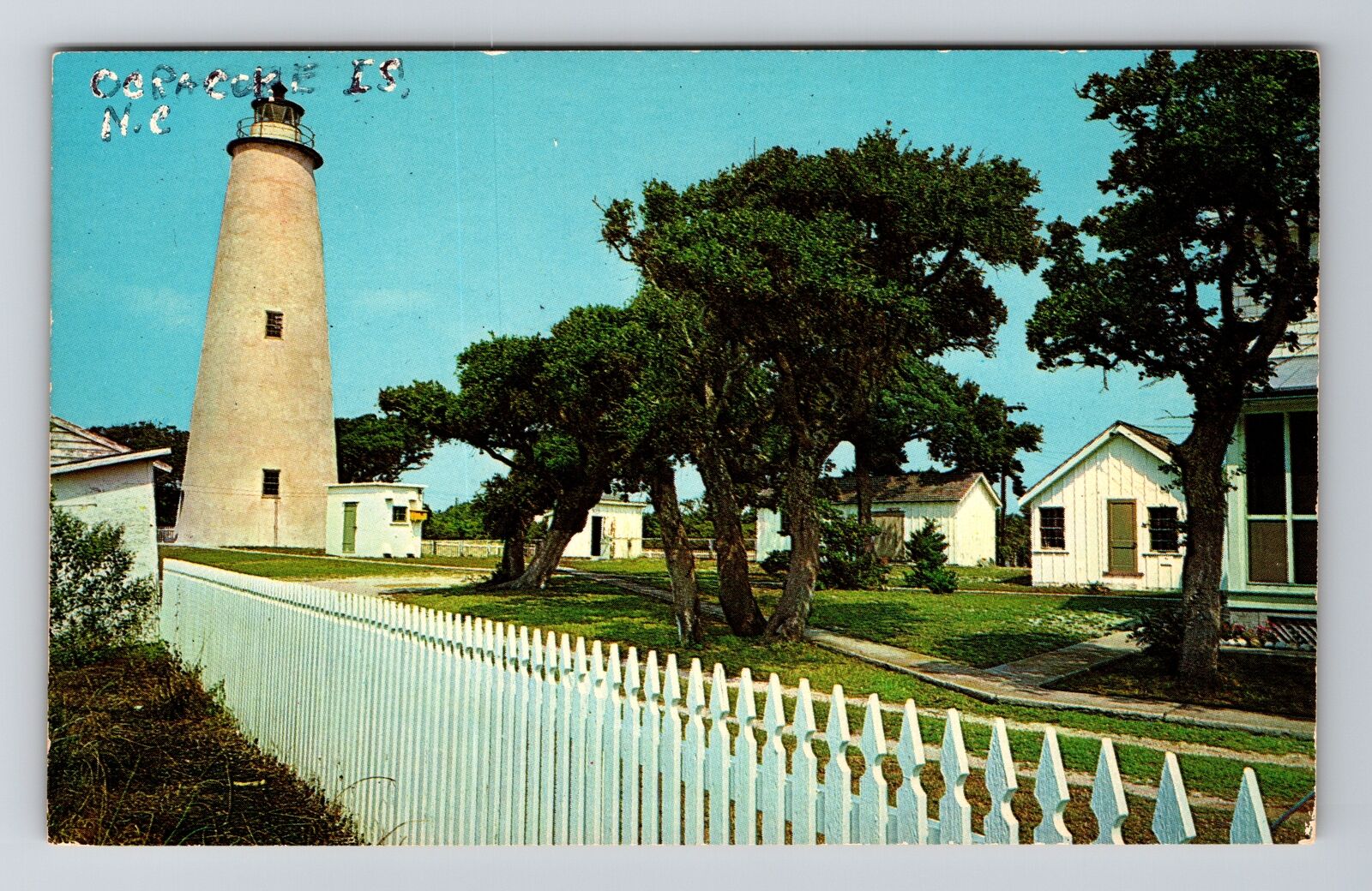 Ocracoke Island NC-North Carolina, Lighthouse, Vintage Postcard