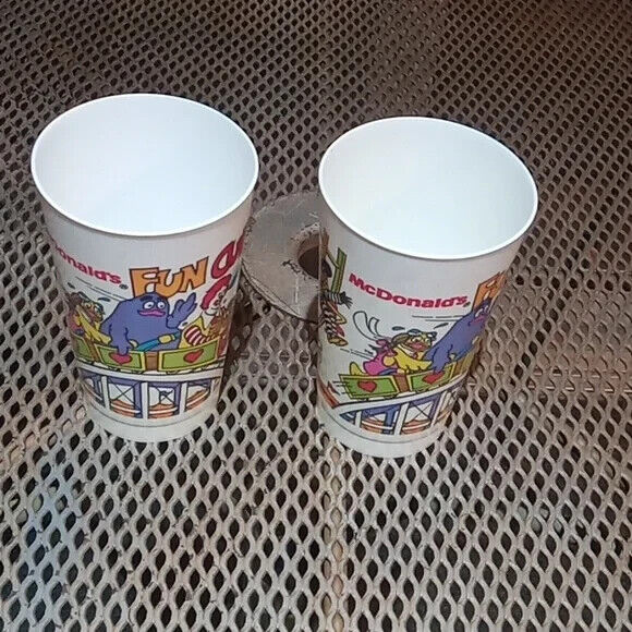2 Vintage 1980\'s McDonalds FUN CUP Plastic Cup