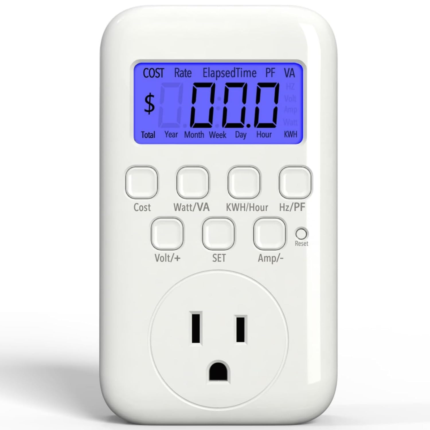Digital Electricity Usage Monitor LCD Plug in Power Meter for Energy Saving