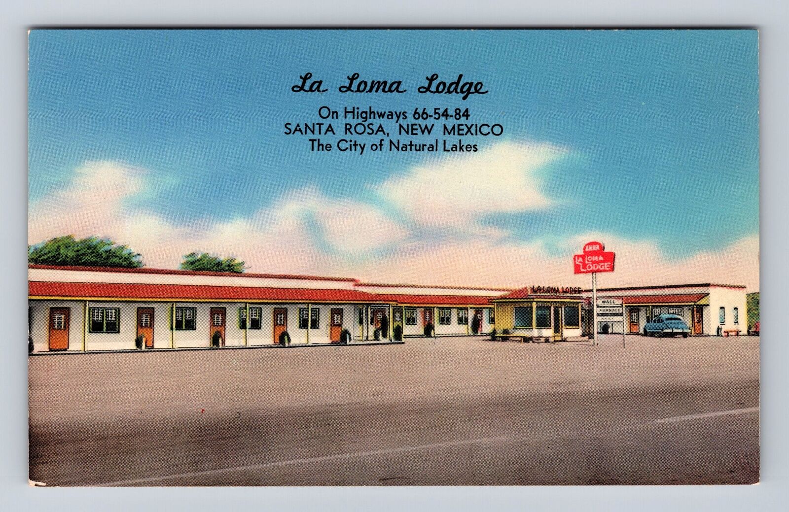 Santa Rosa NM-New Mexico, La Loma Lodge, Advertising, Antique Vintage Postcard